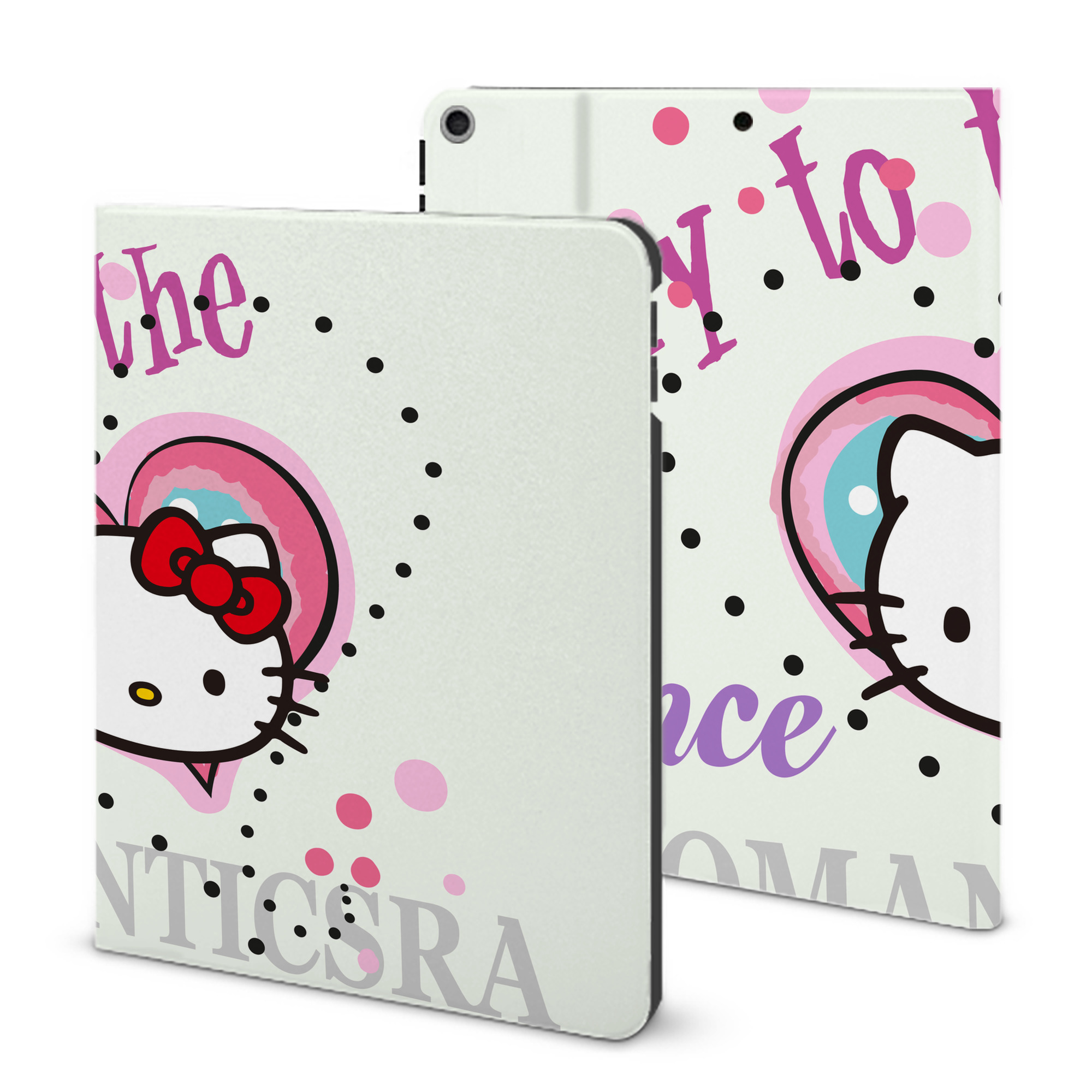 （画像用） Hello Kitty ハローキティ IPad ケース ブック型 PUレザー TPU 耐衝撃 軽量 薄型 ペン収納なし 全面保護 IPad 各モデル対応